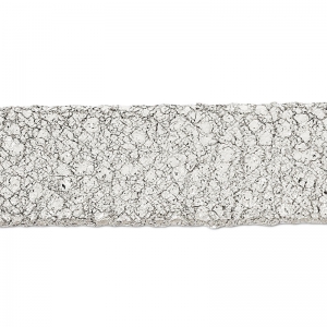 Cordón de cuero doble imitación ante metalizado agrietado 10 mm Silver x 50cm