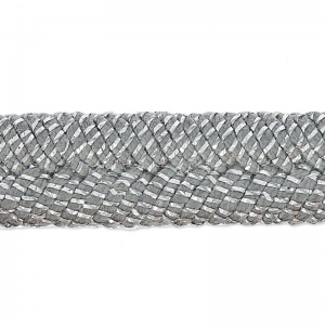 Cordón trenzado lurex 10 mm Gris/Plateado x 50cm