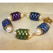 Diamonduo 2-hole 5x8 mm Green Turquoise  x10g