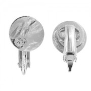 Pendientes De clip disco arrugado 10 mm rodiado x2