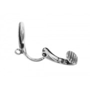 Pendientes De clip disco arrugado 10 mm rodiado x2