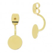 Pendientes pasador con base 8 mm dorado x2