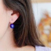 Pendientes pasador con base 8 mm dorado x2