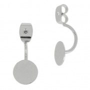 Pendientes pasador con base 8 mm rodiado x2