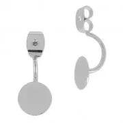 Pendientes pasador con base 8 mm rodiado x2