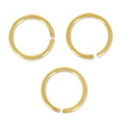 Anillas abiertas 7x0.7 mm de Plata 925 dorado con oro fino x10