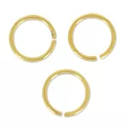 Anillas abiertas 7x0.7 mm de Plata 925 dorado con oro fino x10