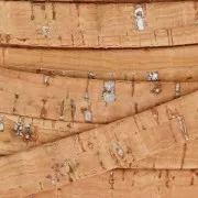 Cordón corcho doble metalizado 10 mm Natural/Plateado x 50cm