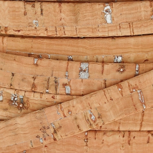 Cordón corcho doble metalizado 10 mm Natural/Plateado x 50cm