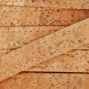 Lacet liège doble surpiqué 10 mm Natural x 50cm