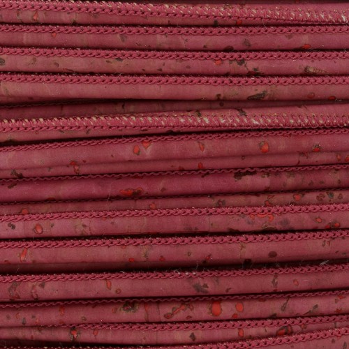 Cordon caucho prespuntado 3 mm Granate x 50cm