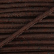 Cordon caucho prespuntado 3 mm Marrón x 50cm|raw }}