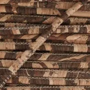 Cordon caucho prespuntado 3 mm Natural/Marrón x 50cm