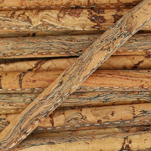 Cordon caucho prespuntado motivo mármol 4 mm Natural x 50cm