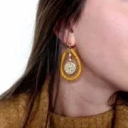 Cordon caucho prespuntado motivo mármol 4 mm Natural x 50cm