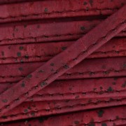 Cordón de corcho doblado prespuntado 6 mm Bordeaux x 50cm|raw }}