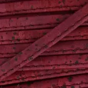 Cordón de corcho doblado prespuntado 6 mm Bordeaux x 50cm