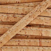 Cordón de corcho doblado prespuntado 6 mm Natural x 50cm