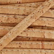 Cordón de corcho doblado prespuntado 6 mm Natural x 50cm