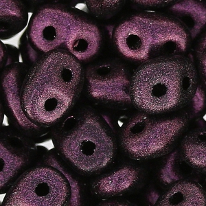 SuperDuo 2,5x5 mm Dark Amethetst Metallic Mat x10g