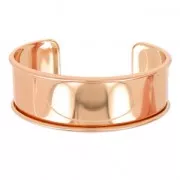 Base pulsera Eco latón con reborde curvado 24.5 mm dorado rosa x1