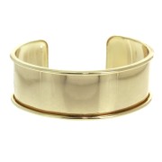 Base pulsera Eco latón con reborde curvado 24.5 mm dorado  x1