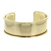 Base pulsera Eco latón con reborde curvado 24.5 mm dorado  x1