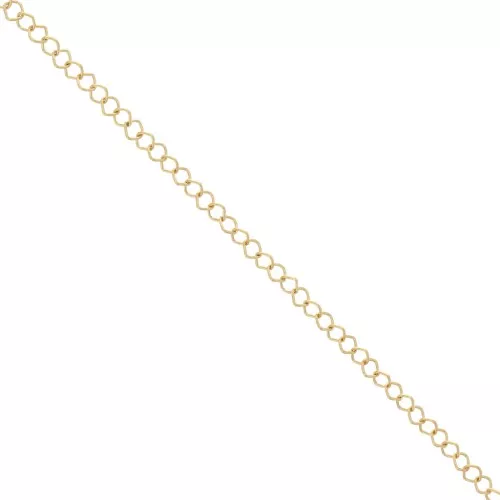 Cadena eslabónes cuadrados 4.5 mm dorado con oro fino x 1m