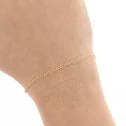 Cadena malla fina 1.8x2.2  mm dorado con oro fino x 1m