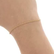 Cadena doble malla redonda 1.5 mm dorado con oro fino x 1m