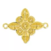 Entrepieza flor para cabujones PureCrystal 1028/1088 y 4228 dorado