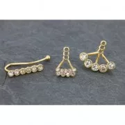 Joya de oreja Ear Cuff para cabujones PureCrystal 1028/1088 3 mm rodiado