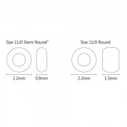 Rocalla Toho Demi Round 11/0 TO11RDR0049 - Opaque Jet x5g