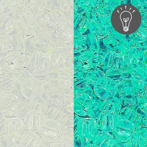 Rocalla Toho 11/0 TO11R2700 - Glow In The Dark - Crystal/Green Splash x8g