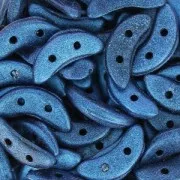 Czechmates Crescent 2 agujeros 3 x 10 mm Metallic Suede Blue x5g