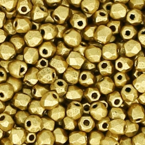 Facetadas 2 mm (True 2) Gold Mat x50