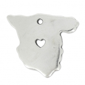 Dije País España 24x20 mm Chapado Plateado envejecido x1