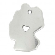 Dije País Alemania 23x16 mm Chapado Plateado envejecido x1