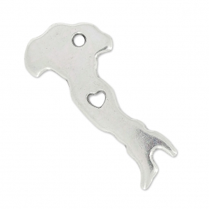 Dije País Italia 28x13 mm Chapado Plateado envejecido x1