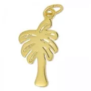 Dije palmera 23 mm de Plata 925 dorado x1