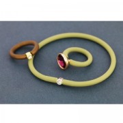 Cordón de caucho hueco 4 mm Metalizado Dorado x 50 cm