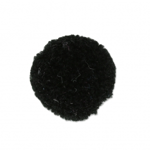 Pompón redondo sintético 2 cm Negro x1