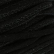 Cordón de cuero efecto ante con doble costura 3 mm Negro x30cm|raw }}