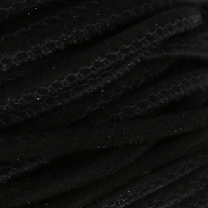Cordón de cuero efecto ante con doble costura 3 mm Negro x30cm