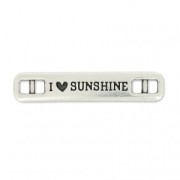Entrepieza para pulsera I love sunshine 36x7 mm Chapado Plateado envejecido x1