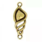 Entrepieza concha 2 anillas 21x10 mm bronce x1