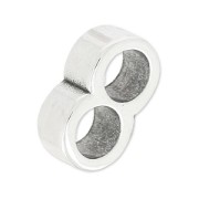 Cuenta pasador doble para cordón 5 mm 13x8 mm Chapado Plateado envejecido x1|raw }}