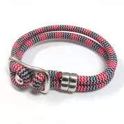 Cuenta pasador doble para cordón 5 mm 13x8 mm Chapado Plateado envejecido x1