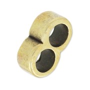 Cuenta pasador doble para cordón 5 mm 13x8 mm bronce x1|raw }}
