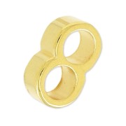 Cuenta pasador doble para cordón 5 mm 13x8 mm Dorado con oro fino x1|raw }}